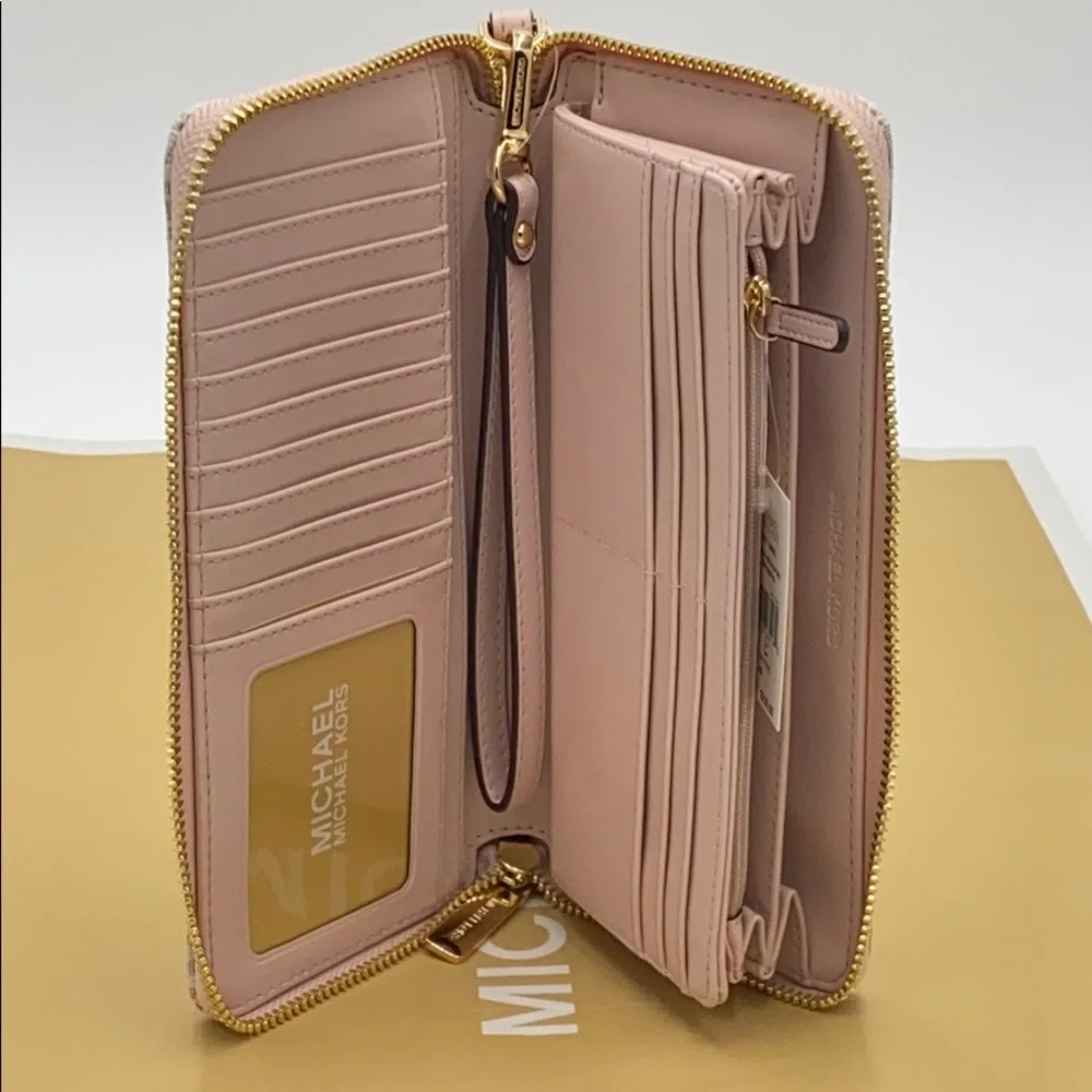 MICHAEL KORS LG CONTINENTAL WALLETS POWDER BLUSH